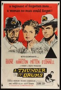 5s184 THUNDER OF DRUMS Aust 1sh '61 art of Richard Boone, George Hamilton & Luana Patten!