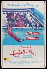 5s185 UP IN SMOKE Aust 1sh R80s Cheech & Chong marijuana drug classic, great Scakisbrick art!