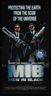 5s199 MEN IN BLACK Aust daybill '97 Will Smith & Tommy Lee Jones with huge guns!