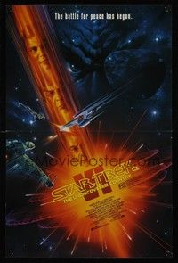 5s216 STAR TREK VI Aust mini poster '91 William Shatner, Leonard Nimoy, cool art by John Alvin!