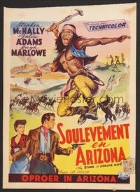5s472 STAND AT APACHE RIVER Belgian '53 Wik artwork of Stephen McNally vs. Native Americans!