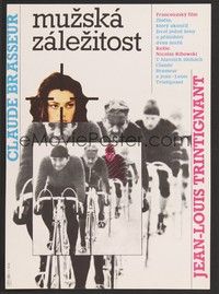 5s346 DEAD CERTAIN Czech 11x16 '81 Claude Brasseur, Jean-Louis Trintignant, cyclists!