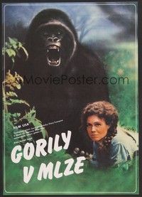 5s359 GORILLAS IN THE MIST Czech 11x16 '89 image of Sigourney Weaver as Dian Fossey!