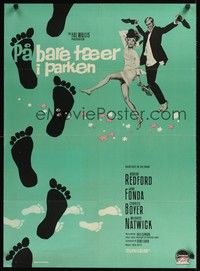 5s618 BAREFOOT IN THE PARK Danish '67 Stevenov art of Robert Redford & sexy Jane Fonda!