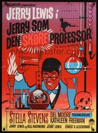 5s690 NUTTY PROFESSOR Danish '63 wacky Jerry Lewis directs & stars w/pretty Stella Stevens!