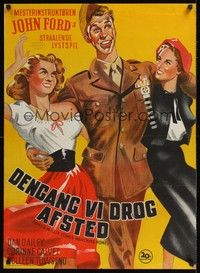 5s743 WHEN WILLIE COMES MARCHING HOME Danish '51 John Ford, wonderful art of Dan Dailey with girls