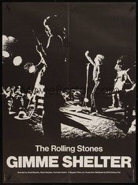 5s539 GIMME SHELTER French 23x32 '71 Rolling Stones, out of control rock & roll concert!