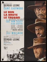 5s541 GOOD, THE BAD & THE UGLY French 23x32 R70s Clint Eastwood, Lee Van Cleef, Sergio Leone!