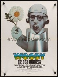 5s594 SLEEPER French 23x32 '74 wacky Bourduge art of Woody Allen as robot!