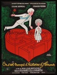 5s606 WE WERE MISTAKEN ABOUT A LOVE STORY French 23x32 '74 great Morvan art of heart maze!
