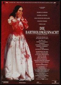 5s317 QUEEN MARGOT German '94 La Reine Margot, Isabelle Adjani covered in blood!