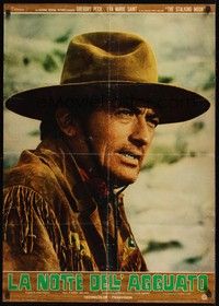 5s038 STALKING MOON Italian lrg pbusta '68 close-up of tough cowboy Gregory Peck!