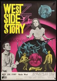 5s001 WEST SIDE STORY Swedish '61 Academy Award winning classic musical, different colorful art!