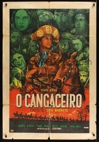 5t094 CANGACEIRO Brazilian '53 Lima Barreto's O Cangaceiro, cool Brazilian western, Francini art!