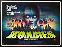 5t152 DAWN OF THE DEAD British quad '80 Romero, there's no more room in HELL for the dead, Zombies