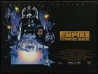 5t155 EMPIRE STRIKES BACK advance British quad R97 George Lucas sci-fi classic, art by Struzan!