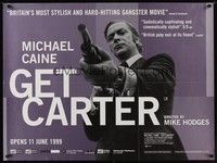 5t157 GET CARTER advance British quad R99 cool image of Michael Caine with shotgun!