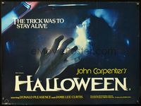 5t158 HALLOWEEN British quad '78 Carpenter classic, completely different image of girl attacked!