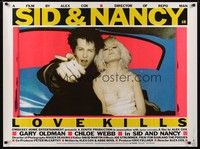 5t174 SID & NANCY British quad '86 Gary Oldman & Chloe Webb, punk classic directed by Alex Cox!