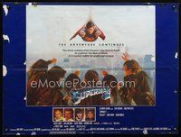 5t178 SUPERMAN II British quad '81 Christopher Reeve & Terence Stamp fly over New York City!