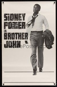 5t203 BROTHER JOHN teaser 1sh '71 great image of angelic Sidney Poitier!