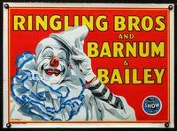 5t049 RINGLING BROS & BARNUM & BAILEY CIRCUS circus poster '45 Bailey art of clown!