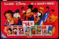 5t208 CLASSIC DISNEY... AT A GOOFY PRICE! video 1sh '87 great art of favorite characters!