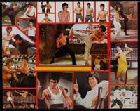 5t579 BRUCE LEE commercial poster '70s many great images of kung fu master & w/Chuck Norris!