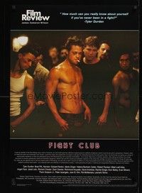 5t585 FIGHT CLUB commercial poster '99 cool image of smoking shirtless Brad Pitt!