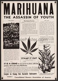 5t601 MARIHUANA commercial poster '70s great anti-drug statements!