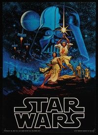 5t605 STAR WARS commercial poster '77 George Lucas classic sci-fi, art by Greg & Tim Hildebrandt!