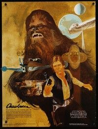 5t604 STAR WARS commercial poster '77 George Lucas classic sci-fi epic, Chewbacca, Nichols art!