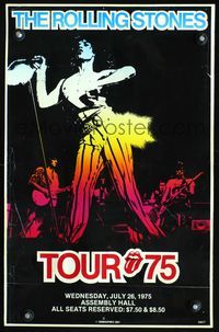 5t541 ROLLING STONES TOUR 75 repro concert poster '75 cool image of Mick Jagger!