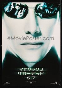 5t650 MATRIX RELOADED teaser Japanese 29x41 '03 cool close-up of Keanu Reeves as Neo!