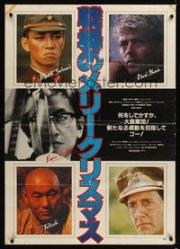 5t658 MERRY CHRISTMAS MR. LAWRENCE Japanese 29x41 '83 close-ups of David Bowie & cast!