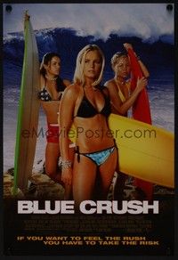 5t273 BLUE CRUSH 2-sided mini poster '02 Stockwell, sexy Kate Bosworth in bikini, surfing girls!