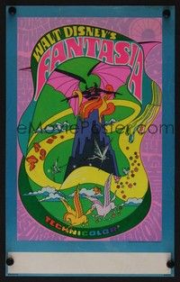 5t320 FANTASIA mini poster R70 cool psychedelic artwork, Disney musical cartoon classic!