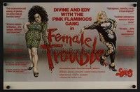 5t322 FEMALE TROUBLE New Line Cinema 1st release mini poster '74 John Waters, Divine with big hair!