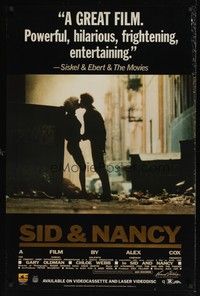 5t227 SID & NANCY foil video 1sh '86 Gary Oldman & Chloe Webb, punk rock, directed by Alex Cox!
