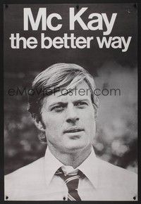 5t278 CANDIDATE special 23x34 '72 great campaign poster of candidate Robert Redford!