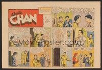 5t473 CHARLIE CHAN COMIC 2-sided special 11x16 '42 classic comic strip artwork!