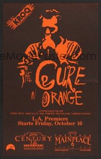 5t290 CURE IN ORANGE special 11x17 '87 rock & roll concert, cool artwork!