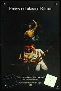 5t485 EMERSON LAKE & PALMER special poster '77 new albums, cool image of band performing!