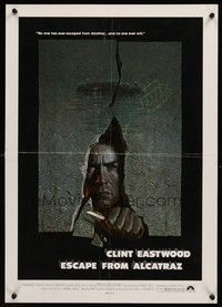 5t317 ESCAPE FROM ALCATRAZ special 17x24 '79 cool artwork of Clint Eastwood busting out by Lettick