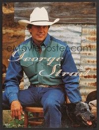 5t496 GEORGE STRAIT special 18x24 '94 great image of George with an old dog!