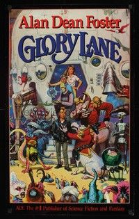 5t499 GLORY LANE 2-sided special 18x30 '87 wild artwork of humans & weird aliens!