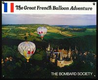5t501 GREAT FRENCH BALLOON ADVENTURE special poster '70s Hot Air Balloons!