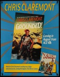 5t502 GROUNDED 2-sided special 17x22 '91 sci-fi novel from writer of X-men comics, Chris Claremeont