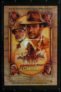 5t358 INDIANA JONES & THE LAST CRUSADE advance special 30x45 '89 Ford & Connery by Drew Struzan!