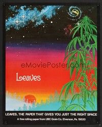 5t511 LEAVES special 16x20 '70s artwork of marijuana plants & outer space!
